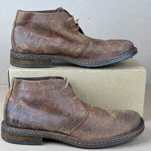 Born Men’s Leather Chukka Ankle Boots Brown Lace-Up US13M Handmade New w/Defects